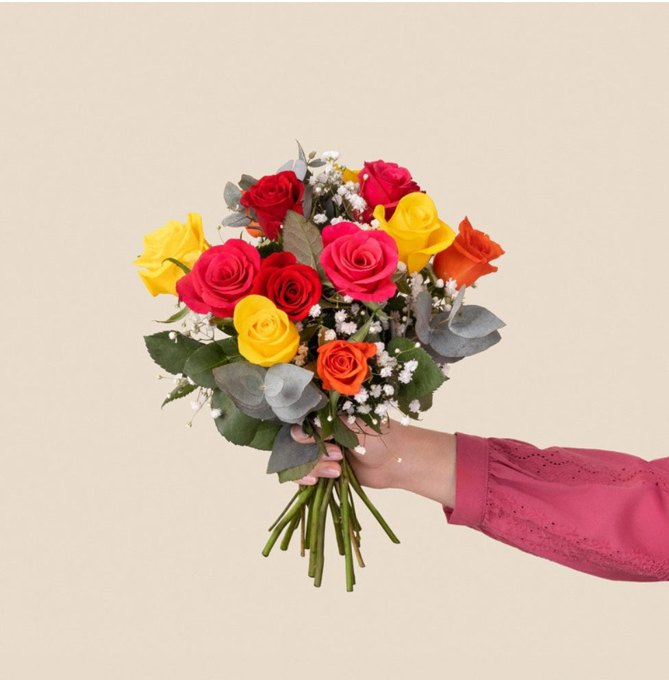 BOUQUET DE ROSES MULTICOLORES
